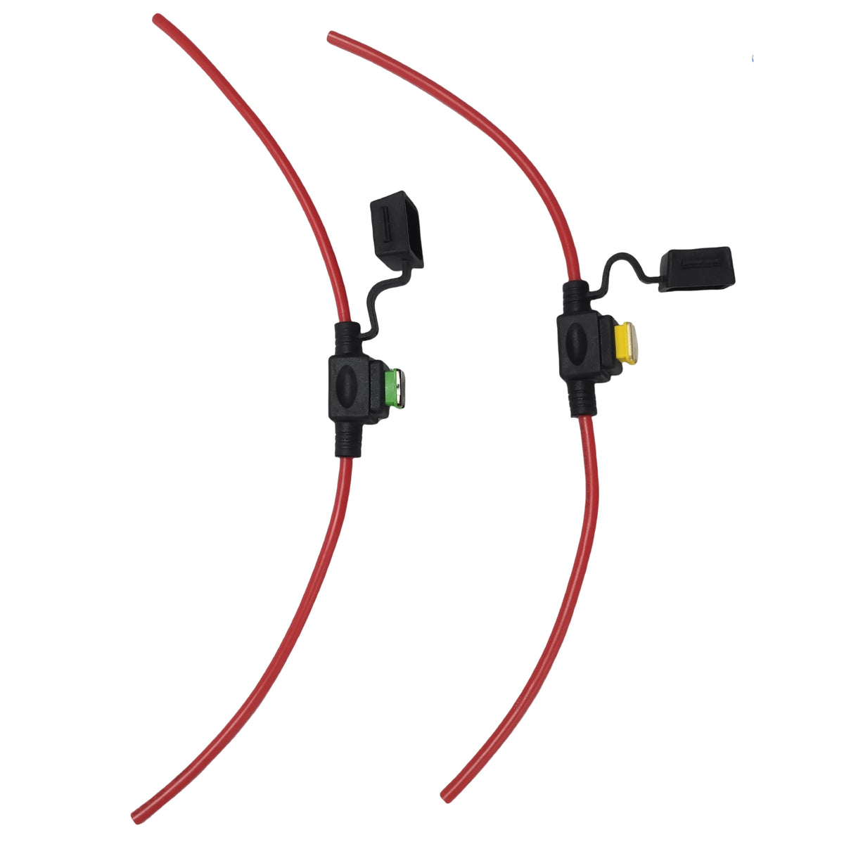 In-Line Blade Fuse Holder with 12AWG Red Wire - Waterproof Fuse Extension Cable for Automotive, RV & Solar Applications (40A / 60A Options)