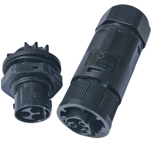 AC Connector for Growatt Inverter - Waterproof Grid Plug & Socket Set for Photovoltaic Systems (Black)