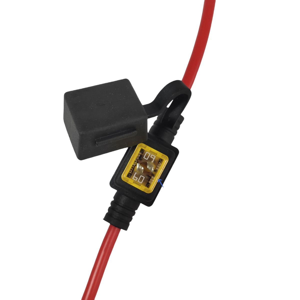 In-Line Blade Fuse Holder with 12AWG Red Wire - Waterproof Fuse Extension Cable for Automotive, RV & Solar Applications (40A / 60A Options)