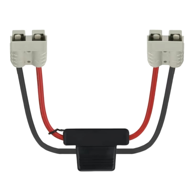 Anderson 50A Fuse Extension Cable - Dual 50A Anderson Plug with Inline Fuse Holder (8AWG, 30cm / 1ft)