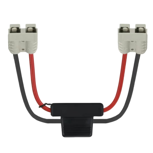 Anderson 50A Fuse Extension Cable - Dual 50A Anderson Plug with Inline Fuse Holder (8AWG, 30cm / 1ft)