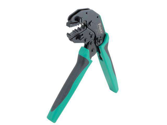 Pro'sKit Professional Solar PV Crimping Tool - Ratchet Crimper for MC4 Terminals (Green/Black)