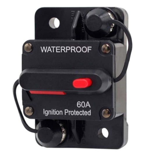 Waterproof Manual Reset Circuit Breaker - 12V-48V DC Inline Fuse Inverter for Car RV Marine Audio System (30A-300A)