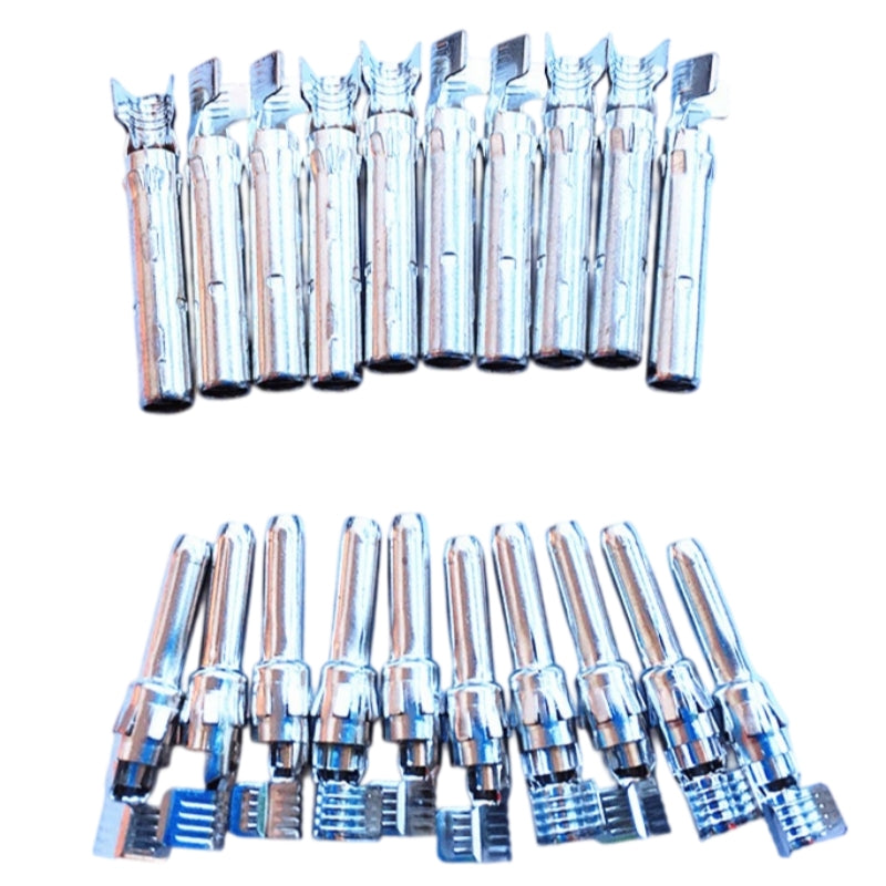 MC4 Solar Connector Metal Pins - Replacement Male & Female Tinned Copper Terminals (Pack of 10 Pairs)