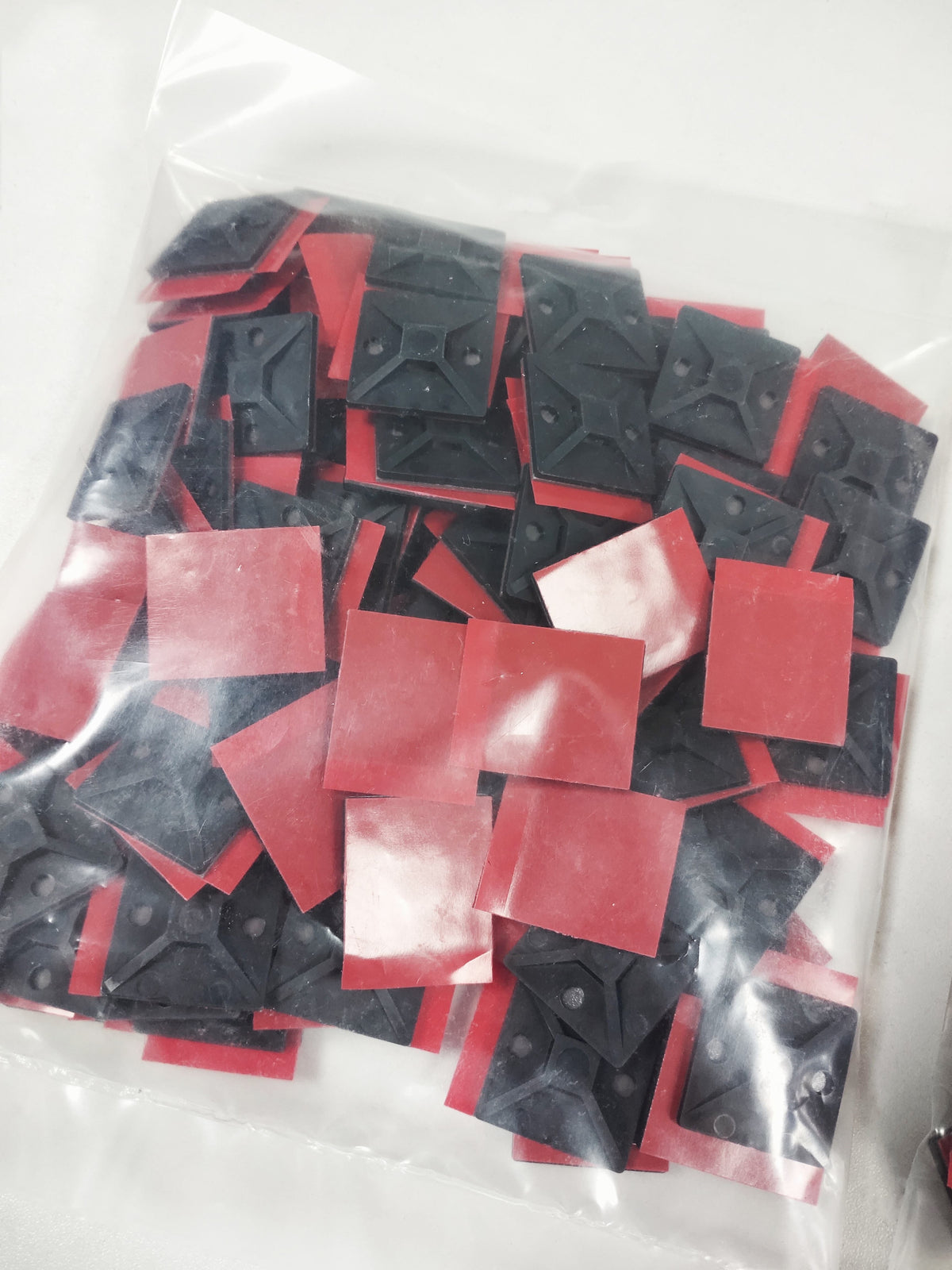 HellermannTyton MB4APT Adhesive Cable Tie Mounts - Black 4-Way Sticky Back Zip Tie Bases (100 Pack)