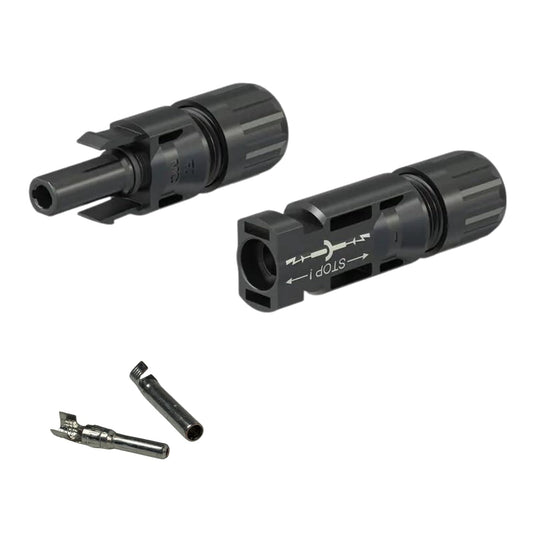 Original Stäubli MC4 PV Cable Connector - Male & Female Pair with Open Crimp Contacts 1000V DC)