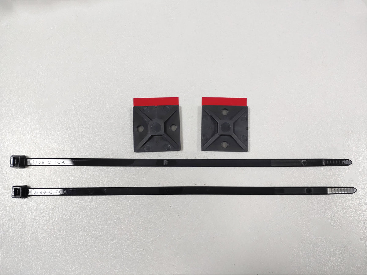 HellermannTyton MB4APT Adhesive Cable Tie Mounts - Black 4-Way Sticky Back Zip Tie Bases (100 Pack)