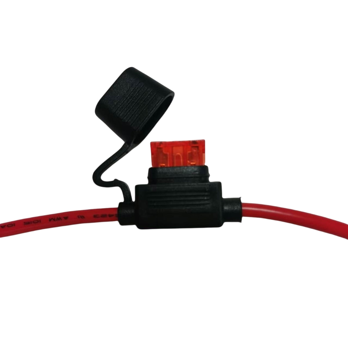 1M (1 Meter) 12AWG Battery Charger Cable Harness with Waterproof Inline Fuse Holder - O-Ring Terminal to Bare Wire