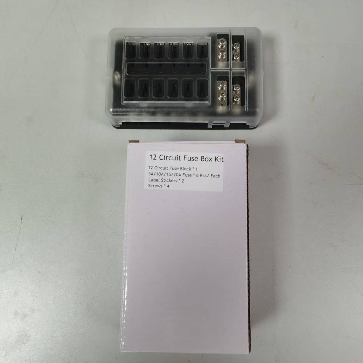 12 Circuit Blade Fuse Block Kit with Negative Bus, LED Warning Indicator & Waterproof Cover - ATC/ATO Fuse Box for RV, Car, Marine & Boat