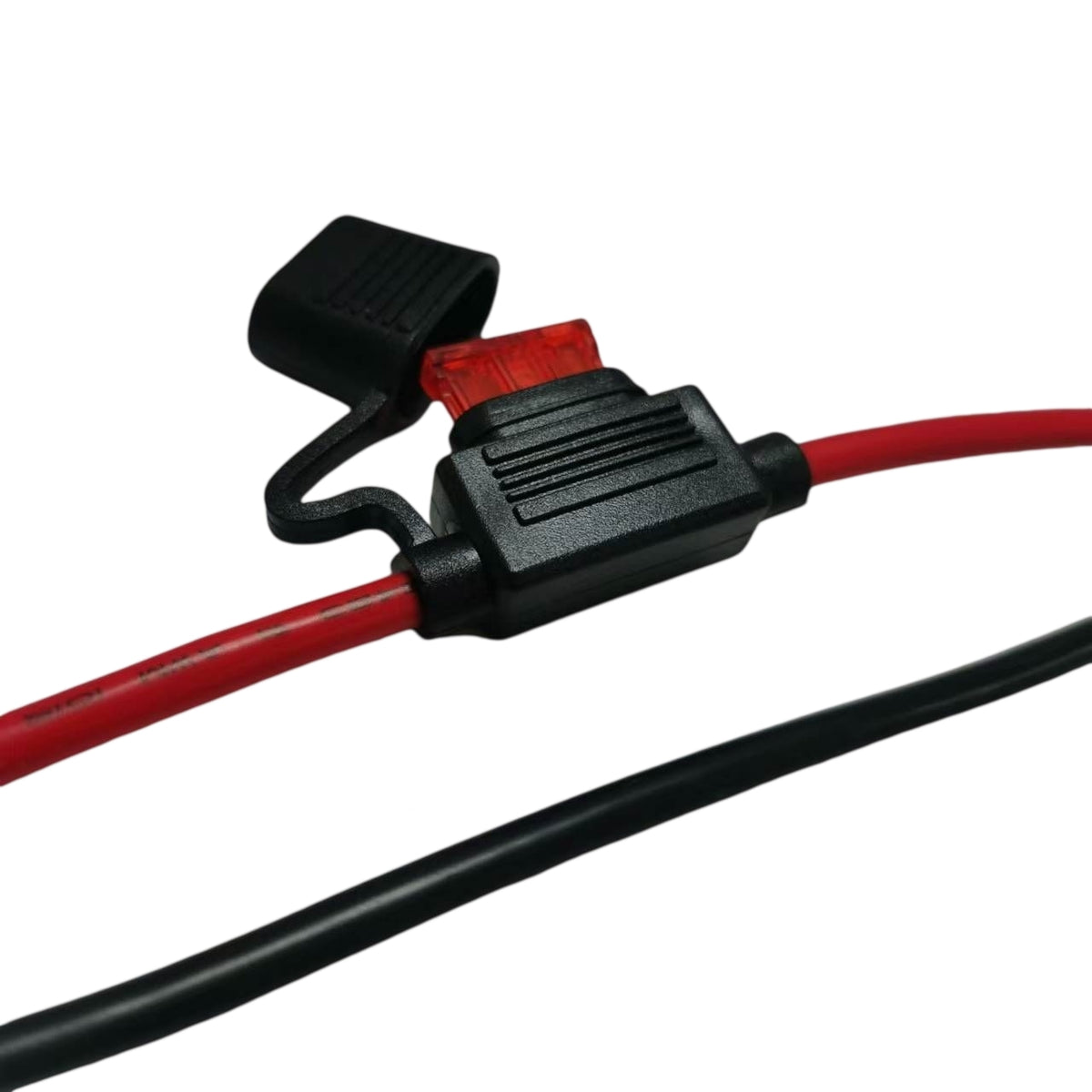 1M (1 Meter) 12AWG Battery Charger Cable Harness with Waterproof Inline Fuse Holder - O-Ring Terminal to Bare Wire