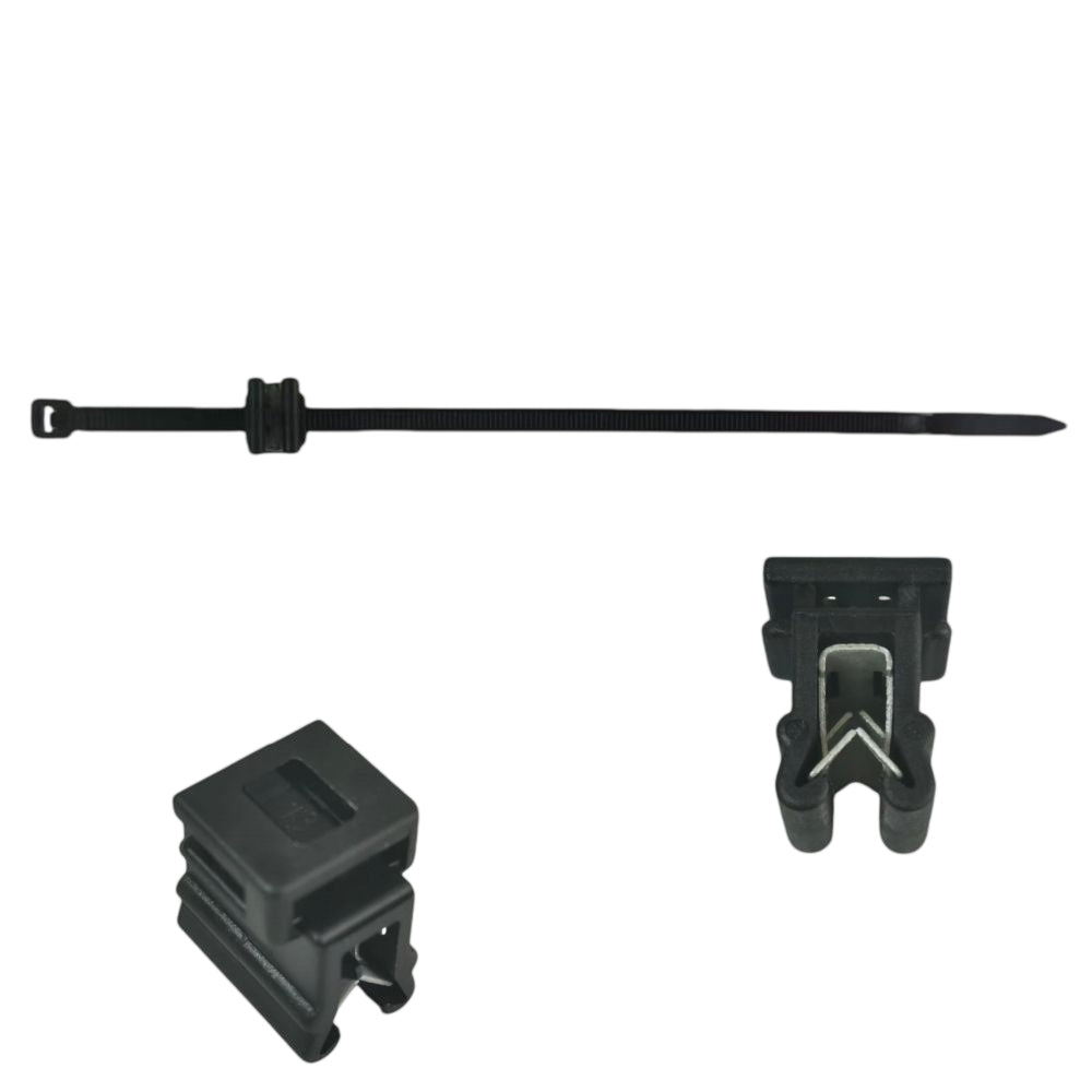 Solar Panel Frame Edge Clip Cable Ties - Heavy Duty PV Wire Management Clips with Metal Clamp (100 Pack)