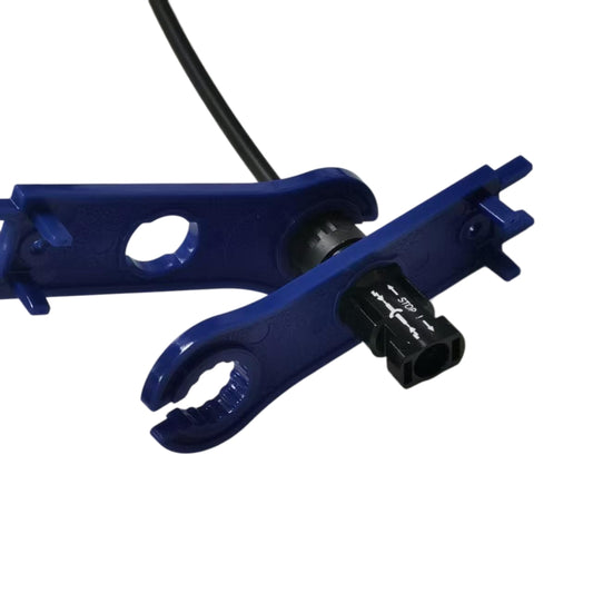 Solar MC4 Spanner Wrench - Plastic Assembly & Disconnection Tool for Photovoltaic Connectors (Pair - Blue)