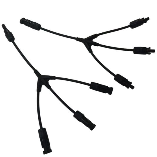 Solar PV 1-to-3 Y-Branch Connector Cable - Parallel Wire Harness (Pair)