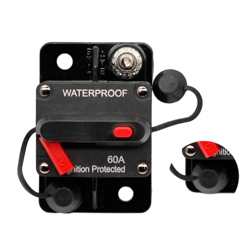 Waterproof Manual Reset Circuit Breaker - 12V-48V DC Inline Fuse Inverter for Car RV Marine Audio System (30A-300A)
