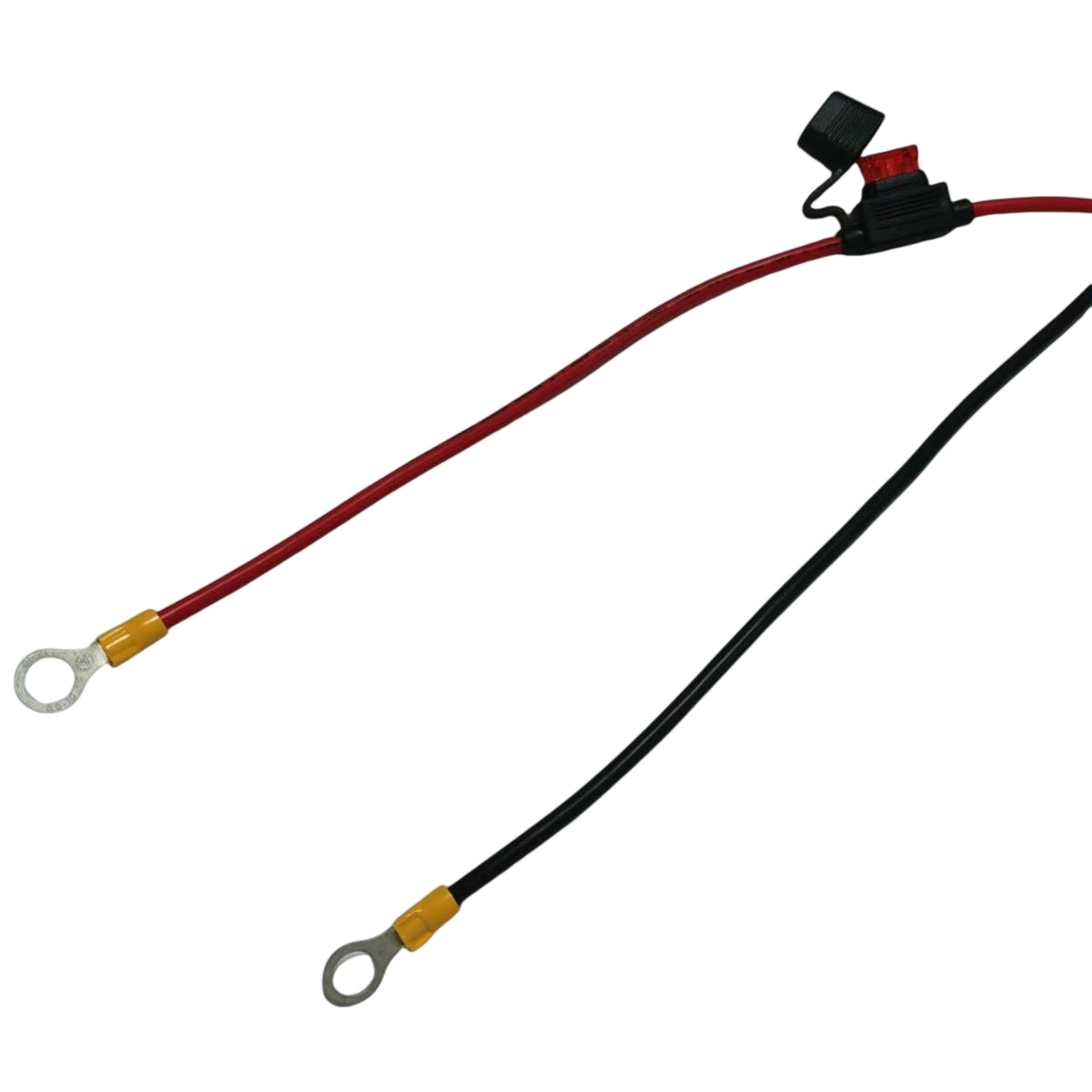 1M (1 Meter) 12AWG Battery Charger Cable Harness with Waterproof Inline Fuse Holder - O-Ring Terminal to Bare Wire