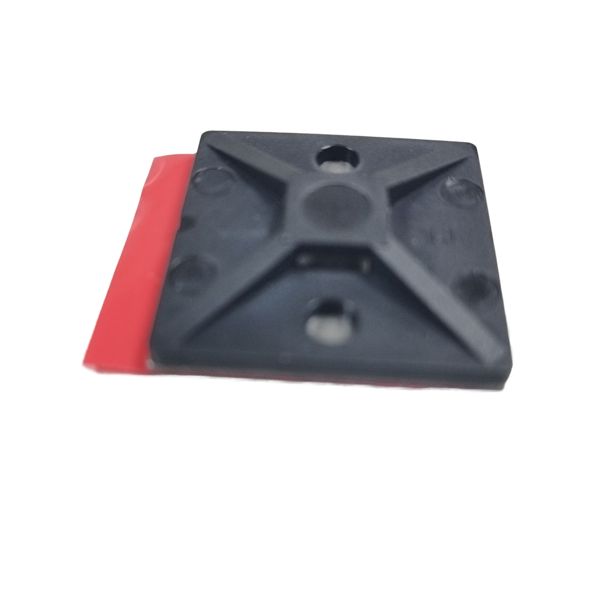 HellermannTyton MB4APT Adhesive Cable Tie Mounts - Black 4-Way Sticky Back Zip Tie Bases (100 Pack)