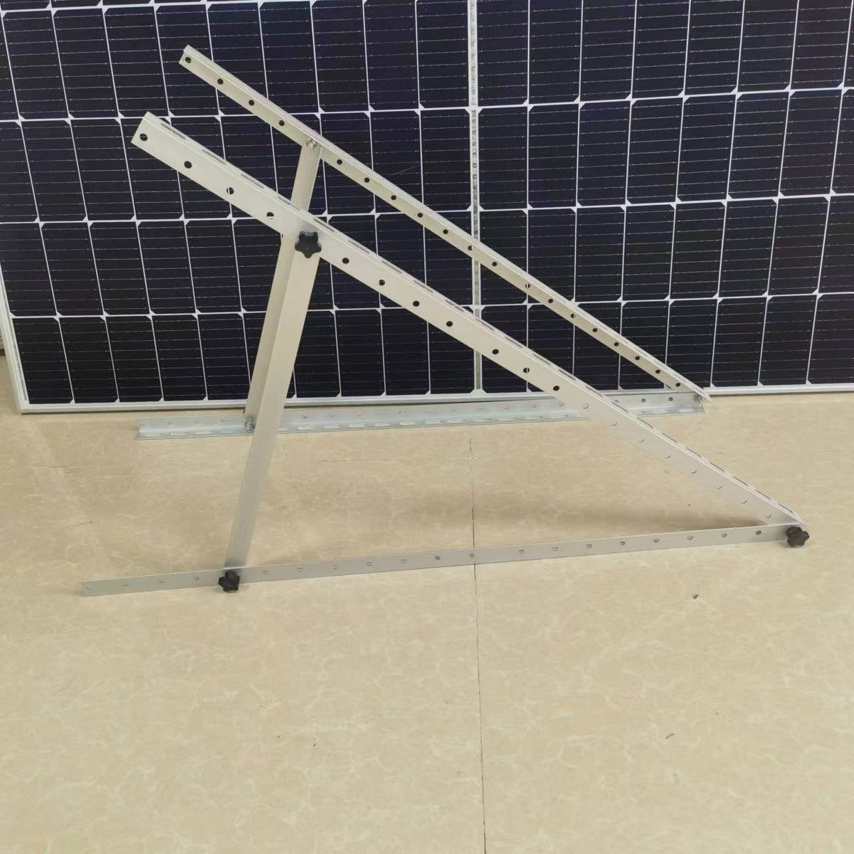 Adjustable Solar Panel Mount Brackets 1140mm with Tilt Legs - Heavy Duty Aluminum Mounting Kit for RV, Boat, Roof & Ground