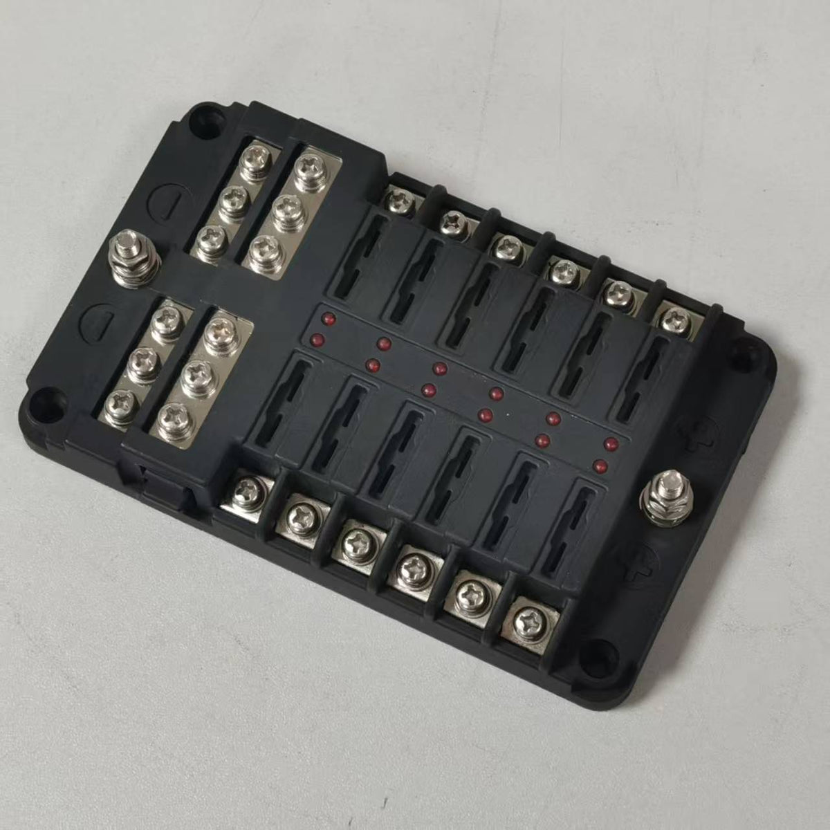 12 Circuit Blade Fuse Block Kit with Negative Bus, LED Warning Indicator & Waterproof Cover - ATC/ATO Fuse Box for RV, Car, Marine & Boat